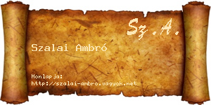 Szalai Ambró névjegykártya